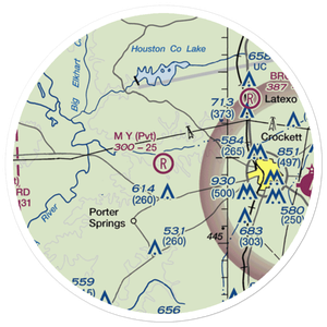 M Y Ranch Airport (80TS) VFR Sectional Sticker (20 mile)