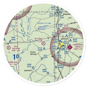 M Y Ranch Airport (80TS) VFR Sectional Sticker (30 mile)