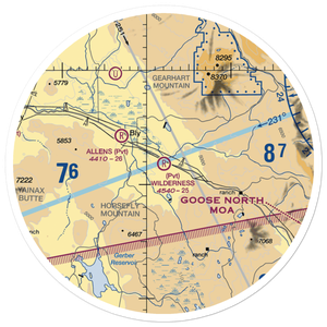 Wilderness Airport (80OR) VFR Sectional Sticker (30 mile)