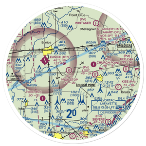 Luscombe Lane 1 Airport (80LA) VFR Sectional Sticker (30 mile)