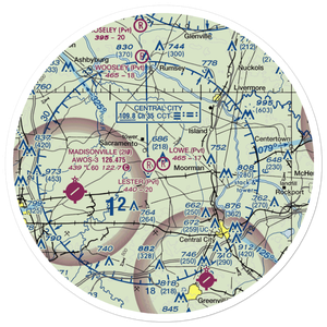 David Lowe Airport (80KY) VFR Sectional Sticker (30 mile)