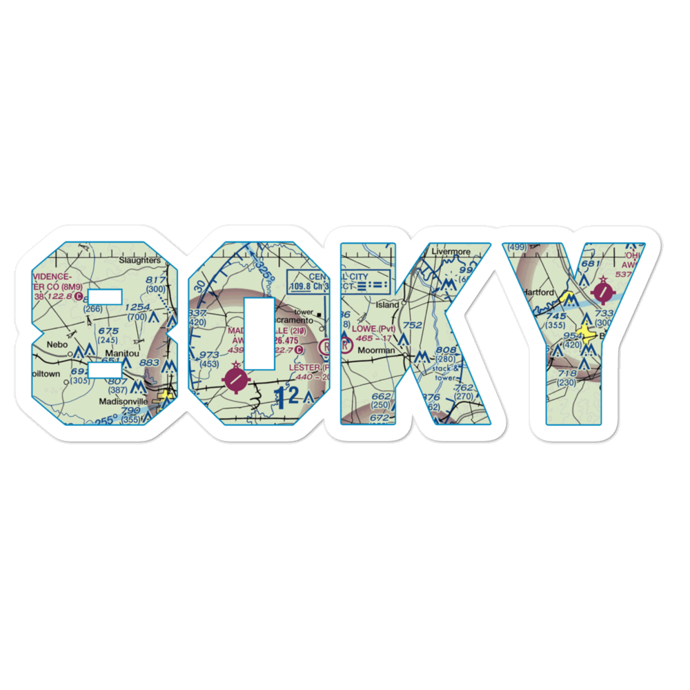 David Lowe Airport (80KY) VFR Sectional Sticker 