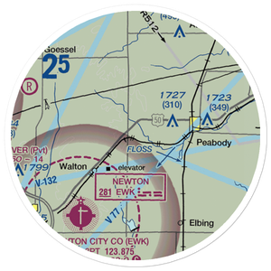 Gilley's Airport (80KS) VFR Sectional Sticker (20 mile)
