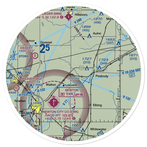 Gilley's Airport (80KS) VFR Sectional Sticker (30 mile)