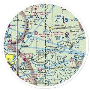 Gustin's /Private/ Airport (80IN) VFR Sectional Sticker (30 mile)