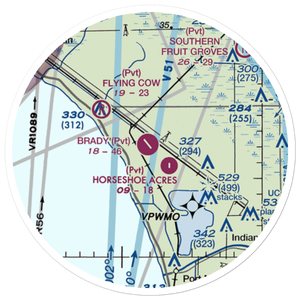 Brady Ranch Airport (80FD) VFR Sectional Sticker (20 mile)