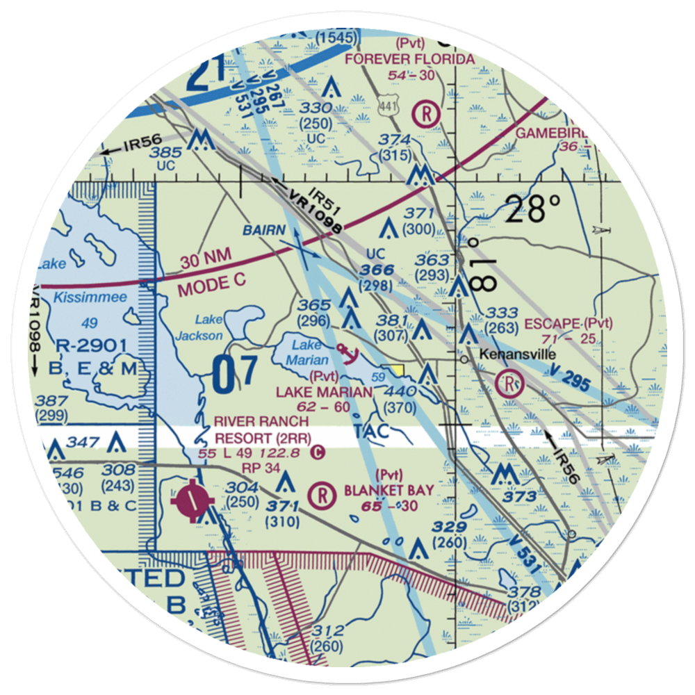 Lake Marian Seaplane Base (80FA) VFR Sectional Sticker (30 mile) 