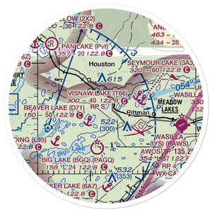 Morvro Lake Seaplane Base (80AK) VFR Sectional Sticker (20 mile)