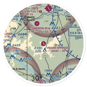 Indian Springs Ranch Airport (7XS7) VFR Sectional Sticker (20 mile)