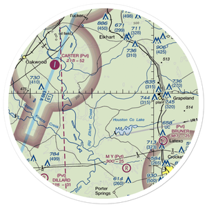 W C Ranch Airport (7XS3) VFR Sectional Sticker (30 mile)