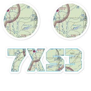 W C Ranch Airport (7XS3) VFR Sectional Sticker Pack