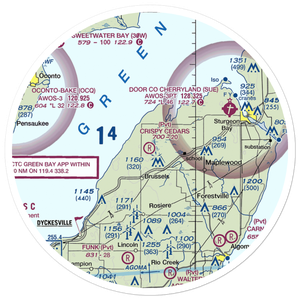 Crispy Cedars Airport (7WI8) VFR Sectional Sticker (30 mile)