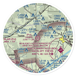 Lewis Airport (7WI4) VFR Sectional Sticker (20 mile)