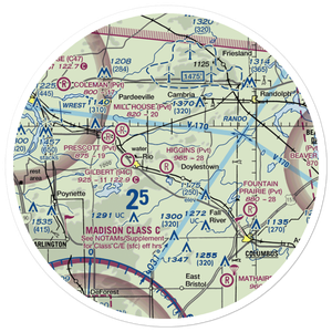 Higgins Airport (7WI2) VFR Sectional Sticker (30 mile)