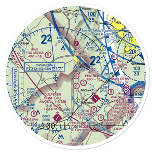 Warrenton Air Park (7VG0) VFR Sectional Sticker (30 mile)