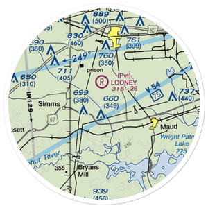 Ashford Field (7TX9) VFR Sectional Sticker (20 mile)