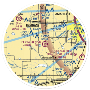 Flying K Airport (7TX8) VFR Sectional Sticker (20 mile)