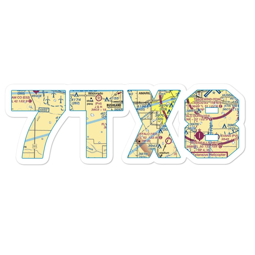 Flying K Airport (7TX8) VFR Sectional Sticker 