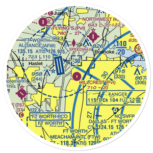 Hillcrest Airport (7TX4) VFR Sectional Sticker (20 mile)