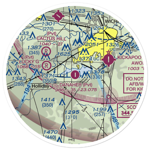 Tom Danaher Airport (7TX0) VFR Sectional Sticker (20 mile)