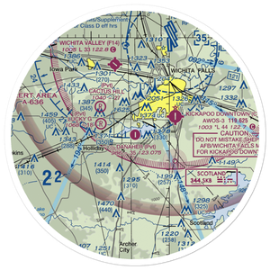 Tom Danaher Airport (7TX0) VFR Sectional Sticker (30 mile)