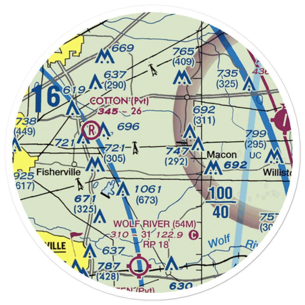 Pegasus Field (7TN4) VFR Sectional Sticker (20 mile) 