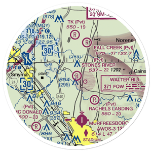Stones River Airport (7TN3) VFR Sectional Sticker (20 mile)
