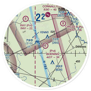 Boening Brothers Airport (7TE9) VFR Sectional Sticker (20 mile)