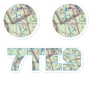 Boening Brothers Airport (7TE9) VFR Sectional Sticker Pack