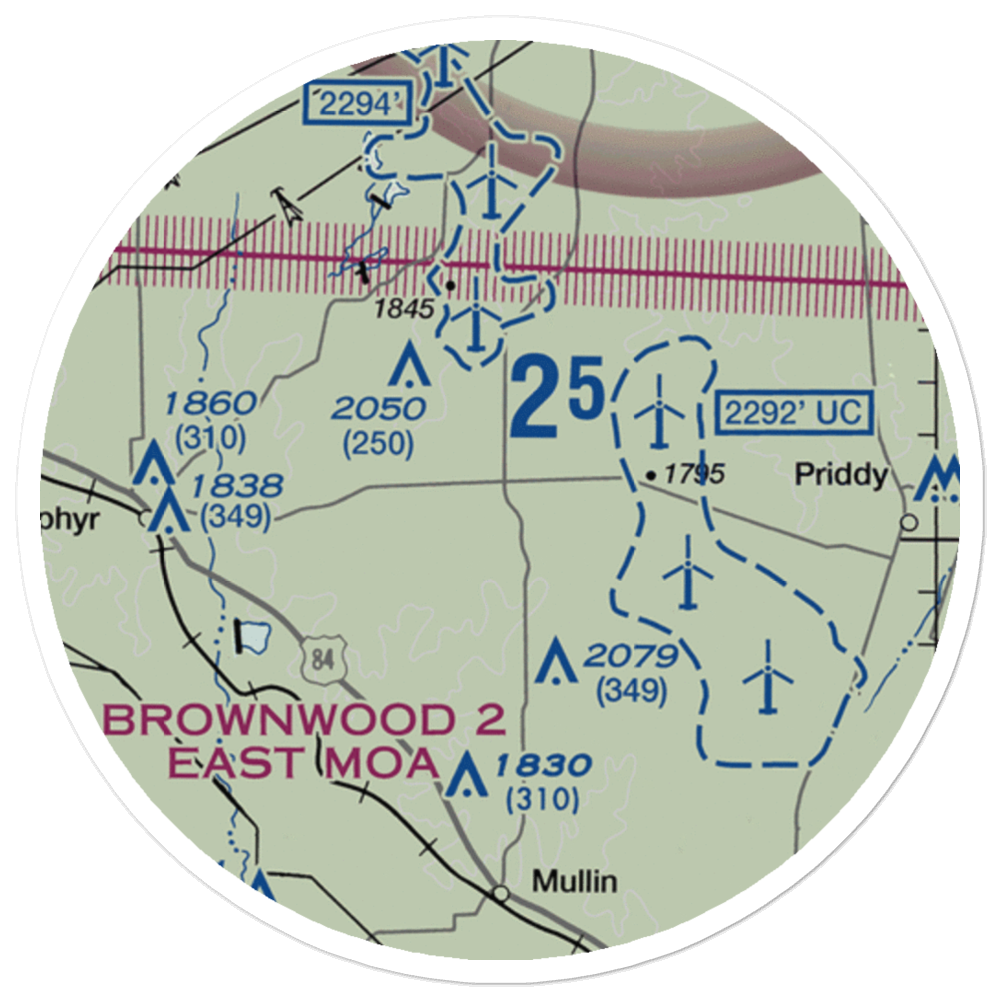 Carlisle Airport (7TE5) VFR Sectional Sticker (20 mile) 