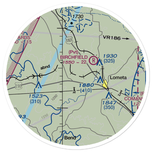 Lometa Air Strip (7TE3) VFR Sectional Sticker (20 mile)