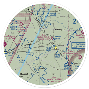 Lometa Air Strip (7TE3) VFR Sectional Sticker (30 mile)