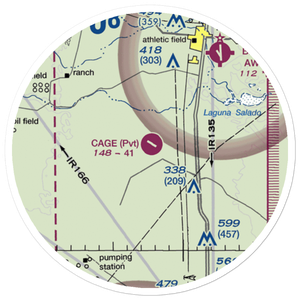 Cage Ranch Airport (7TE2) VFR Sectional Sticker (20 mile)