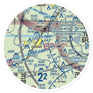 Kelley Crop Service Airport (7TE0) VFR Sectional Sticker (20 mile)