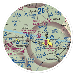 Warren Airpark (7PA1) VFR Sectional Sticker (20 mile)