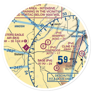 Pineridge Ranch Airport (7OR4) VFR Sectional Sticker (20 mile)