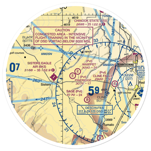 Pineridge Ranch Airport (7OR4) VFR Sectional Sticker (30 mile)