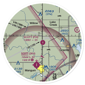 Scott Airport (7OK2) VFR Sectional Sticker (20 mile)