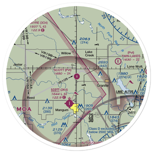 Scott Airport (7OK2) VFR Sectional Sticker (30 mile)