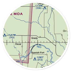 Dennis Ranch Airport (7OK0) VFR Sectional Sticker (20 mile)