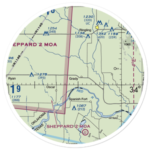 Dennis Ranch Airport (7OK0) VFR Sectional Sticker (30 mile)