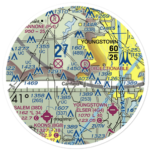 Mahoning County Joint Vocational School Airport (7OH5) VFR Sectional Sticker (20 mile)