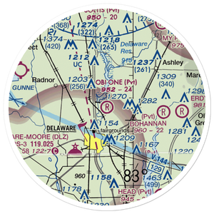 Obi One Airport (7OH3) VFR Sectional Sticker (20 mile)