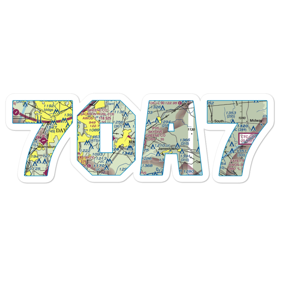 Skydive Greene County Inc Airport (7OA7) VFR Sectional Sticker 