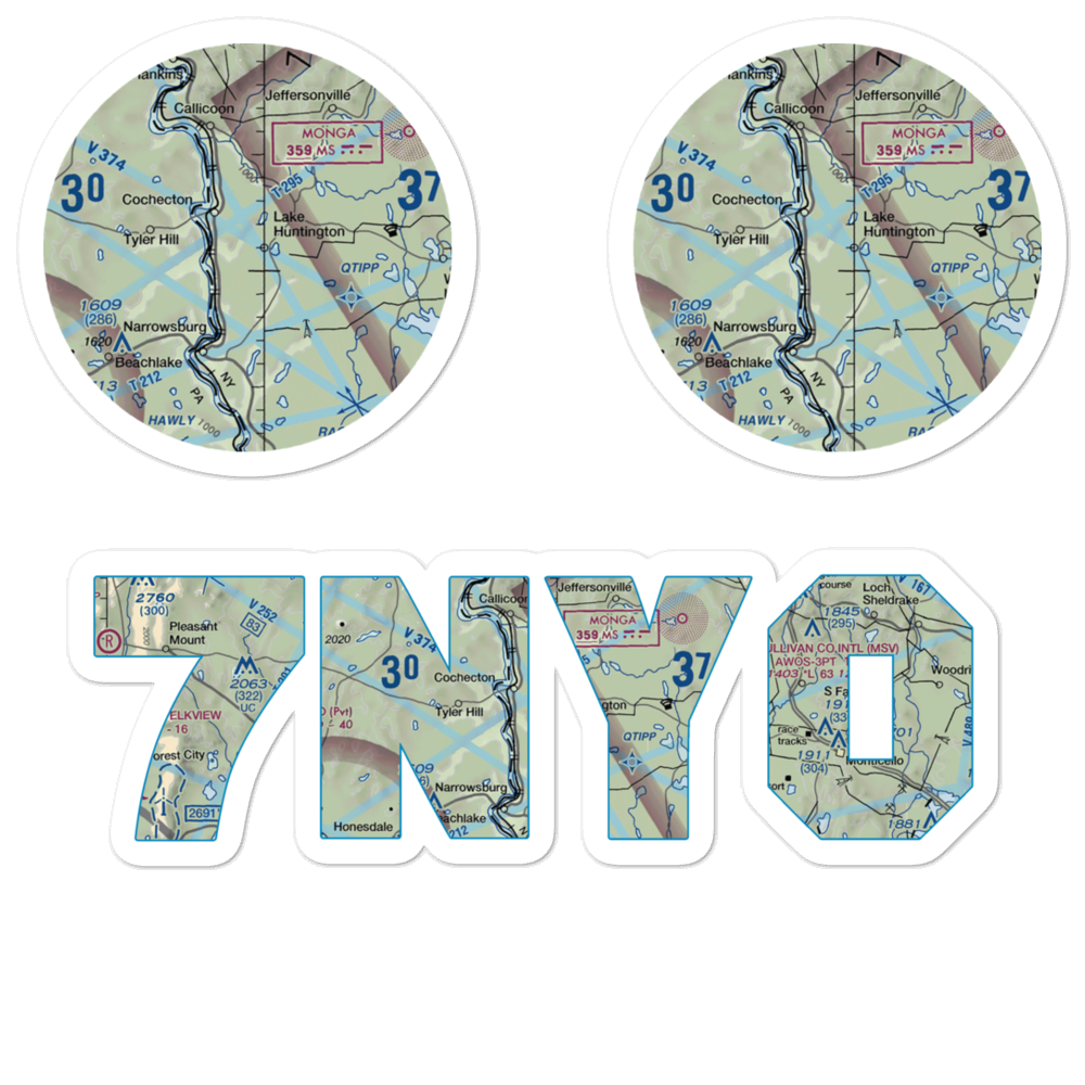 Campis Airport (7NY0) VFR Sectional Sticker Pack 