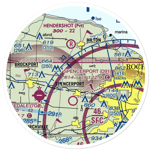 Ridge Road West Airport (7NK4) VFR Sectional Sticker (20 mile)