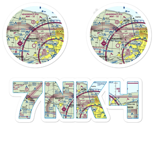 Ridge Road West Airport (7NK4) VFR Sectional Sticker Pack
