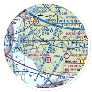 Stoe Creek Farm Airport (7NJ2) VFR Sectional Sticker (20 mile)