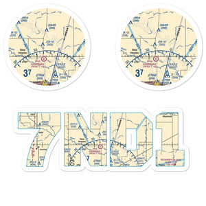 Wolberg's Private Airport (7ND1) VFR Sectional Sticker Pack