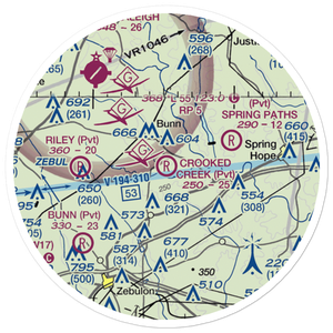 Crooked Creek Airport (7NC5) VFR Sectional Sticker (20 mile)
